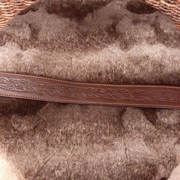 Chambers Belt Co. Top Grain Steer Hide Leather Belt 38 Tooled Floral Belt Boho main image 6